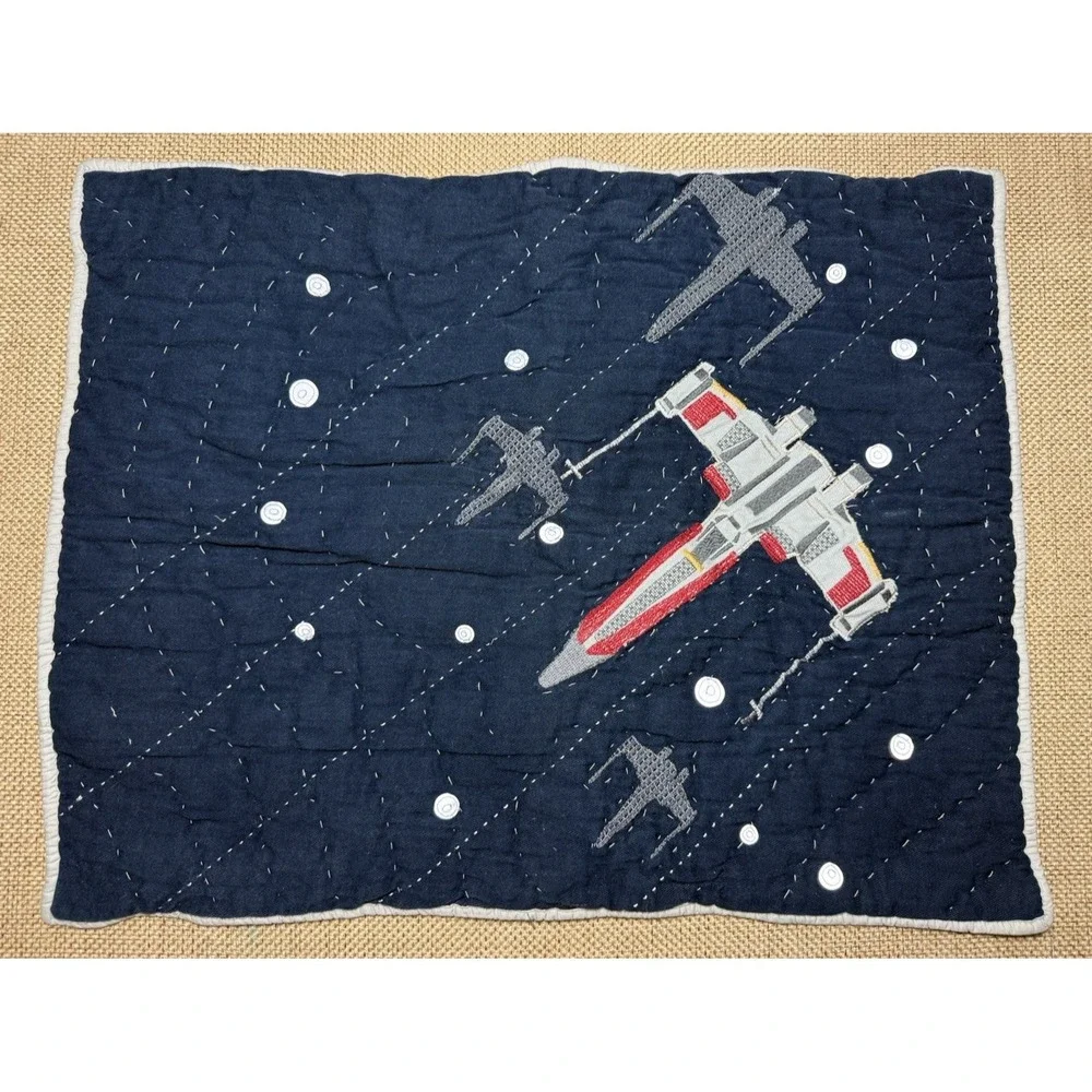 Pottery Barn Star Wars Tie Fighter Sham SET Standard Quilted Blue
